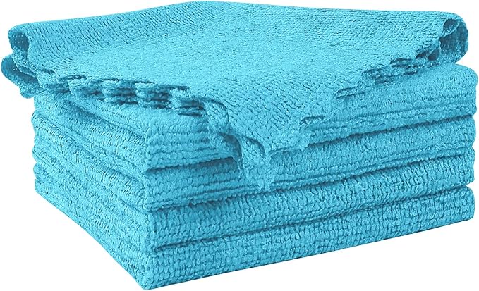 Orighty Microfiber Cleaning Cloth, 5 Pack Highly Absorbent Cleaning Rags, Household Cleaning Supplies, Reusable Lint Free Cloths Microfiber Rag for House, Kitchen, Car Care, 12x11 inch, Blue