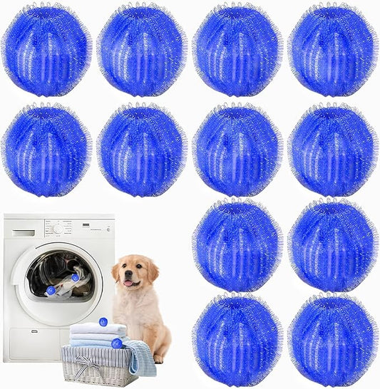 Pet Hair Remover for Laundry, Reusable Dog & Cat Hair Remover Tool, Effectively Removes Pet Hair, Lint and Dander from Bedding and Clothing, Suitable for Washing Machines, Dryers -12PCS
