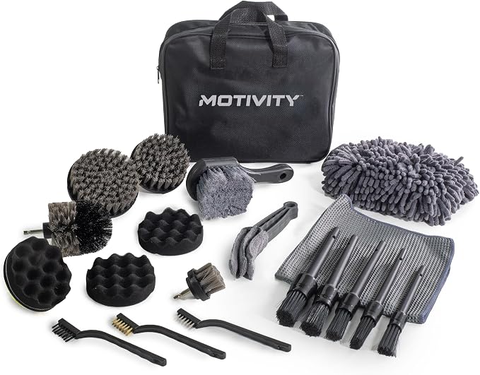 21-Piece Car Detailing Kit, Drill Brush Attachment Set for Car Cleaning, Auto Detail Brushes, Wheel & Tire Brush, Ideal 