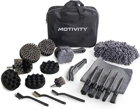 21-Piece Car Detailing Kit, Drill Brush Attachment Set for Car Cleaning, Auto Detail Brushes, Wheel & Tire Brush, Ideal 