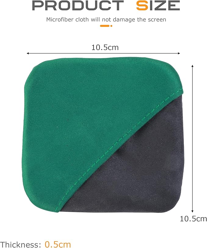 SCUARI Car Screen Cleaner,Touch Screen Cleaner for Car,Car Accessories Car Screen Wipes,Foldable Car Screen Cleaner Cloth,Square Microfiber Screen Cleaning Pad,Fits Car Dashboard LCD Display (Green)