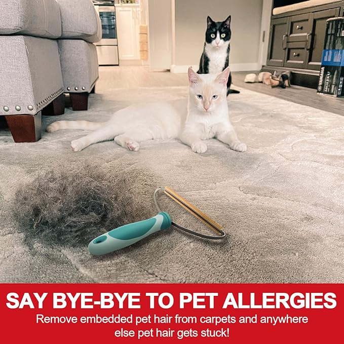 Dog Cat Hair Remover for Deep Cleaning, Lint Cleaner Pro, Pet Fur Removal Tool, Portable Carpet Scraper Rake, Fuzz Hairball Shaver Brush for Carpet, Car Mat, Couch, Pet Bed, Furniture, Rug