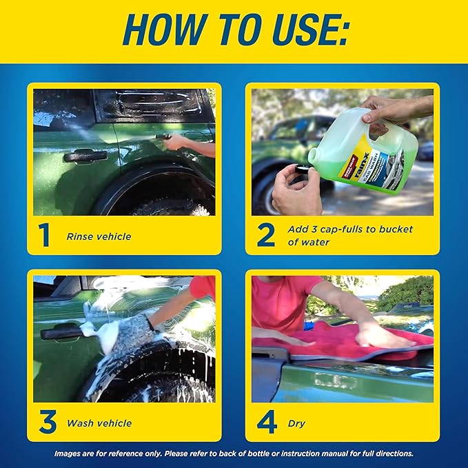 Rain-X 620191 Foaming Car Wash - 100 fl oz. High-Foaming, Concentrated Formula For Greater Cleaning Action, Safely Lifting Dirt, Grime And Residues For An Exceptional Clean 100 Fl Oz (Pack of 4)