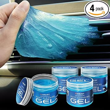 FiveJoy Universal Car Cleaning Gel Detailing Putty, Car Goop Cleaner Car Interior Cleaner Putty, (Blue, 4Pack (22.4oz)),