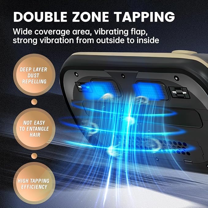 PATO Mattress Vacuum Cleaner, Wireless Handheld Bed Vacuum Cleaner with UV-C Light, HEPA Filter and Ultrasonic Vibration, 12KPa, Suitable for Beds, Sofas, Car Seats, Carpets (Golden)