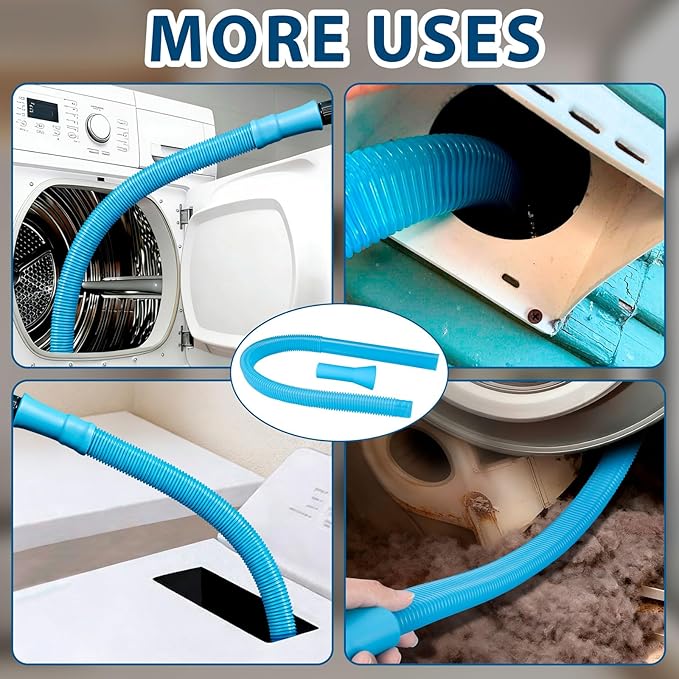 Universal Dryer Vent Cleaning Kit with Vacuum Hose Attachments - Lint Remover Lint Removal Tool Set for Clothes Dryer, Shop Vac Accessories, Lint Trap Cleaner & Home Maintenance Tools