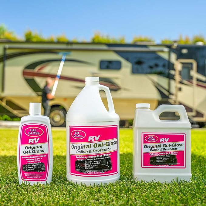 Gel-Gloss Original Polish & Protector - Carnauba Cleaner Wax Formulation – Removes Water Spots, Light Scratches & Stains - Restores Surface Color & Shine, 64 oz