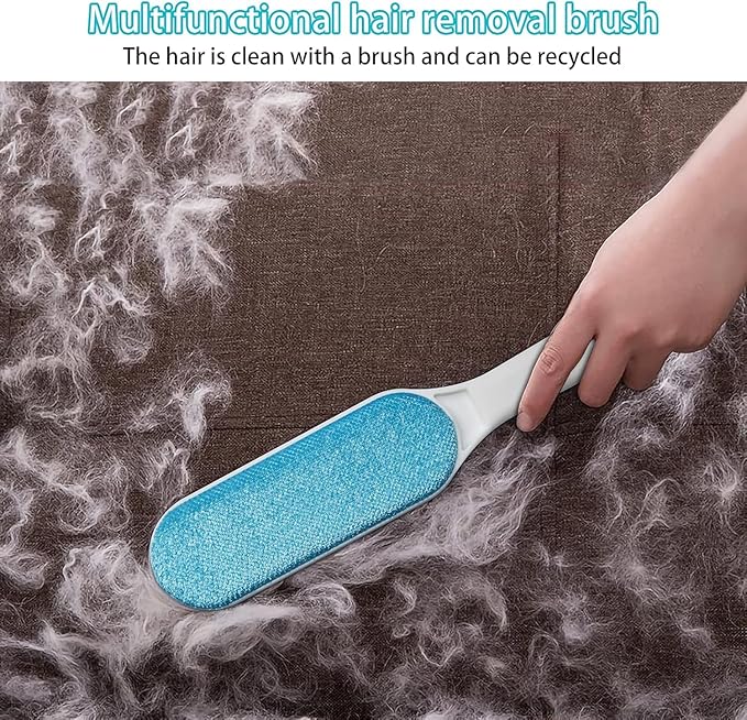 2 Pack Furniture Lint Remover Brushes, Double Sided Self Cleaning Loose Hair Catcher for Pet, Hair Cleaner for Clothes, Sofa, Carpet