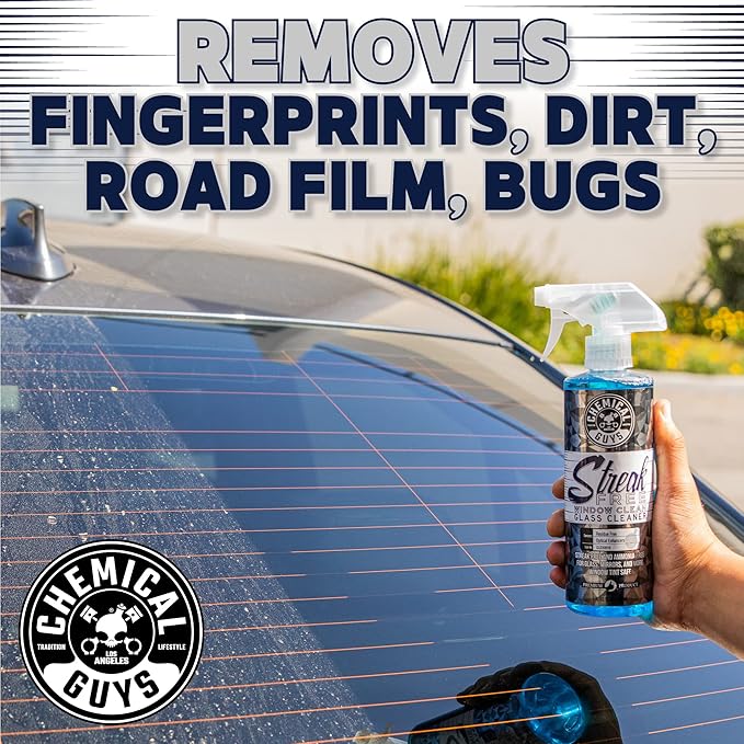 Chemical Guys CLD300 Streak Free Glass & Window Cleaner (Works on Glass, Windows, Mirrors, Navigation Screens & More; Car, Truck, SUV and Home Use), Ammonia Free & Safe on Tinted Windows, 128 fl oz