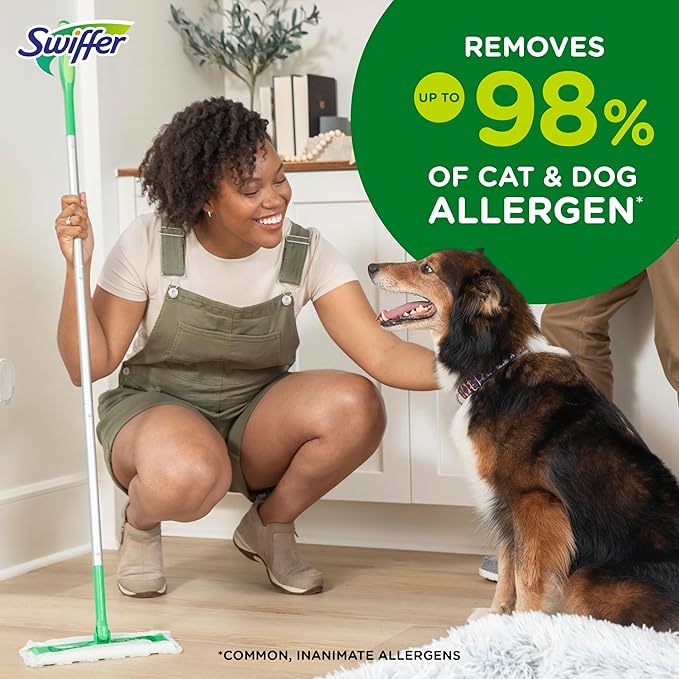 Sweep + Mop, Dry Pads Refill, Floor Cleaner for Dirt, Dust, Hair, Cleaning Cloths for Mopping Home, Bathroom, Kitchen, All Purpose Multi-Surface Floor Wipes, Heavy Duty, Pet, 32 Count (Pack of 2)