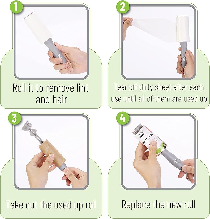 Mr. Pen- Lint Rollers, 1 Handle with 3 Refills, 270 Sheets, Extra Sticky Lint Remover for Clothes, Lint Roller for Pet Hair, Pet Hair Roller, Sticky Roller, Lint Roller for Clothes, Lint Removers