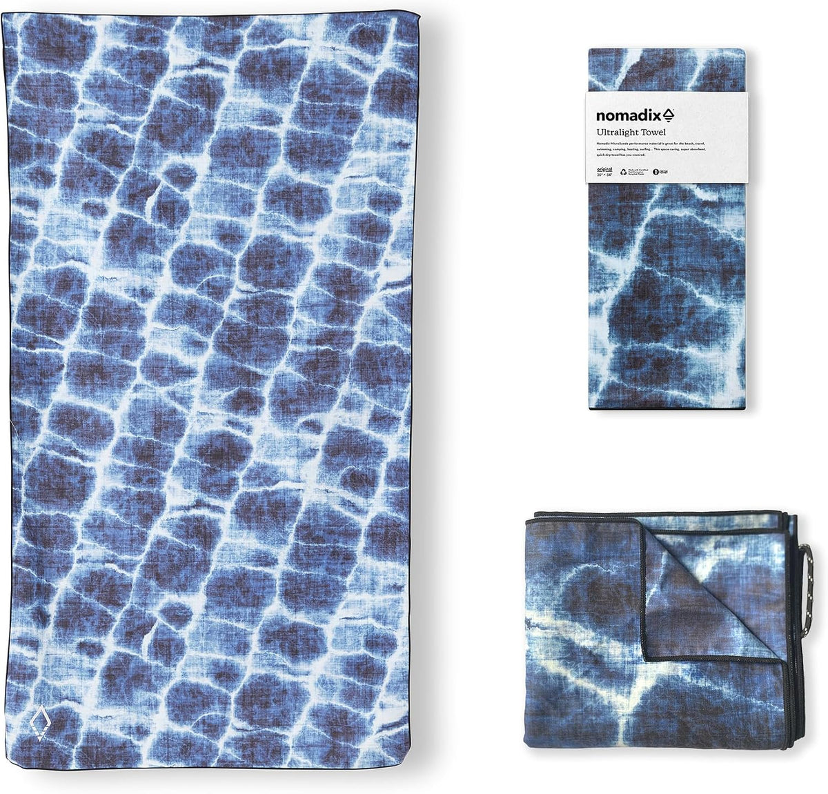 Ultralight Towel - Quick Dry & Super Lightweight - Perfect As A Pack Towel to Save On Space - Made with Recycled Materials - Agua Blue - 30x54