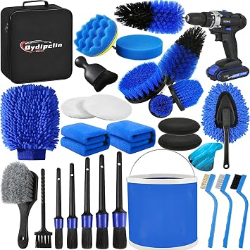 Qydipclin 29Pcs Car Detailing Kit, Car Detailing Brush Set, Car Wash Cleaning Kit, Car Detailing Brushes, Professional C