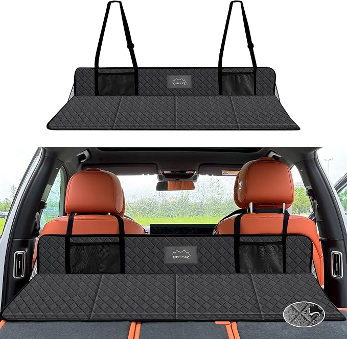 ONTYZZ Car Rear Seat Mattress Extension Plate with Artificial Leathers Foldable Portable Mattress for Sleeping Auto Back