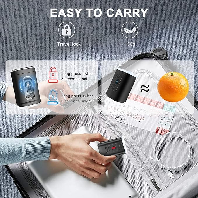 Portable Pump for Vacuum Storage Bags Electric Travel Vacuum Pump for Various Vacuum Seal Bags Cordless Rechargeable Air Pump for Compression Clothes, Blanket, Luggage (Storage Bag Not Included)