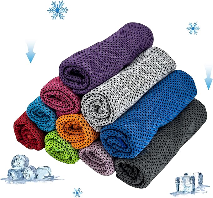 Cooling Towels, Soft Breathable Sweat Ice Towel for Sports, Yoga, Gym, Golf, Camping, Running, Fitness, Workout & More A