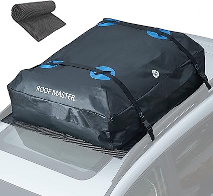 Rooftop Cargo Carrier, PI Store Waterproof Car Roof Bag with Protective Mat, Extra 16 Cubic Foot Storage Carriers for Al