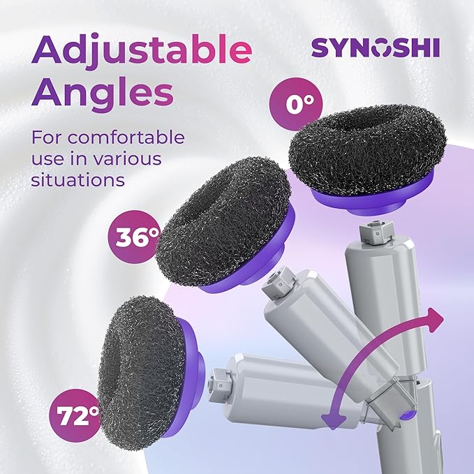 Synoshi PRO Electric Spin Scrubber Steel Brush Set for Cleaning (2 Units) Perfect for Grills, Ovens. Power Scrubber Steel Brush Heads for Intensive Cleaning