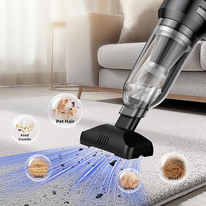 Car Vacuum Portable Cordless with 18000Pa Suction, 4 in 1 Air Duster & Mini Vacuum Cleaner High Power Foldable Rechargeable, Brushless Motor Airify Pro Car Vacuum for Home Office Pet Hair