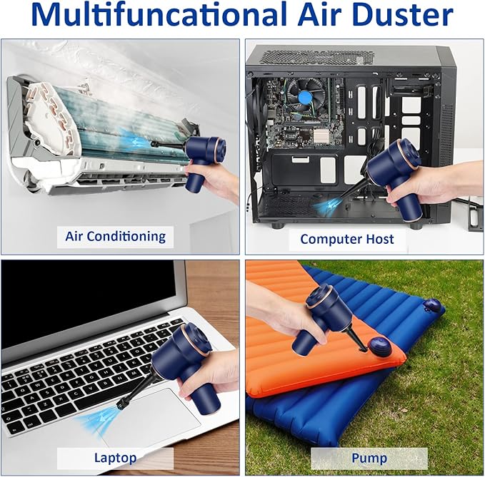 8Kpa Mini Handheld Vacuum Cleaner, 120W High Power Cordless Keyboard Vacuum, 2-in-1 Desk Vacuum & Air Duster with LED Light & Multi-Nozzles for Car, Computer, Sewing Machine