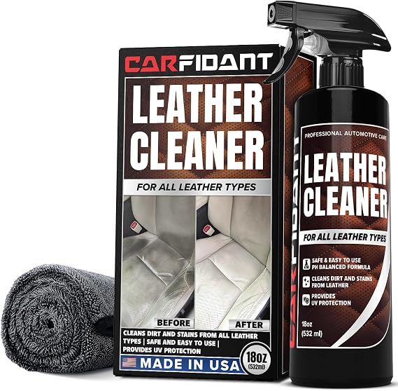 Leather Couch Cleaner - pH Neutral, Non-Toxic & Non-Greasy - Gently Removes Stains & Restores Natural Look - Safe for Ca