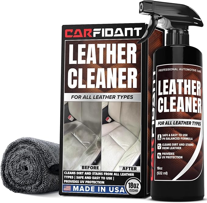 Leather Couch Cleaner - pH Neutral, Non-Toxic & Non-Greasy - Gently Removes Stains & Restores Natural Look - Safe for Ca