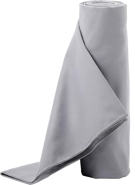 BIRDROCK HOME Multi-Purpose Microfiber Towel for The Beach, Travel, Pets or Camping - Large 31 x 63” - Grey - Quick-Dry 