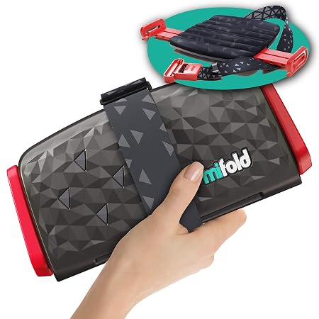 New Mifold Comfort Grab-and-go Car Backless Booster Seat-Compact and Portable for Every Day, Carpooling, Travel, Charcoa