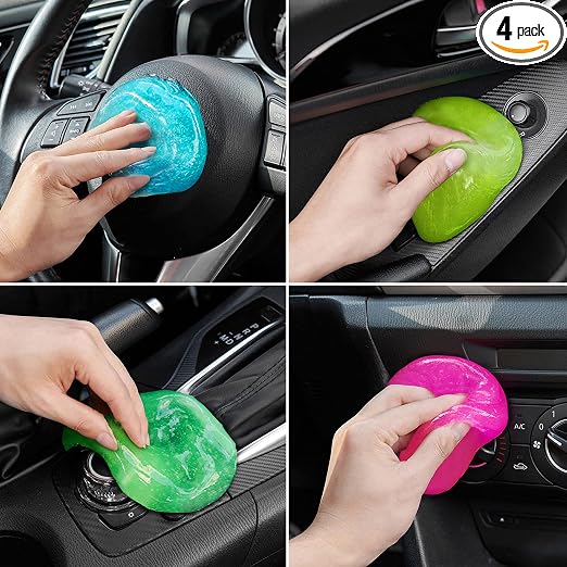 Car Cleaning Gels 4-Pack, Car Cleaning Putty Universal Auto Detailing Tools Car Interior Cleaner, Dust Cleaning Slime, C