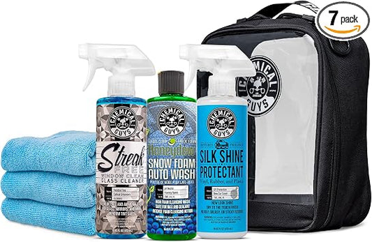 Chemical Guys, Exterior Wash & Shine Kit, Soap, Glass & Tire Dressing Set