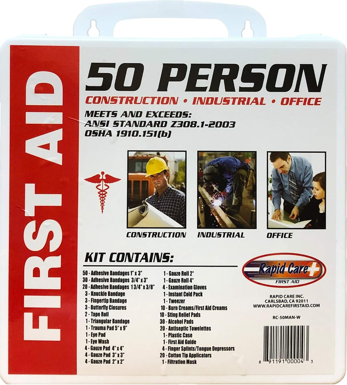 First Aid RC-50MAN-W 50 Person OSHA/ANSI Poly First Aid Kit