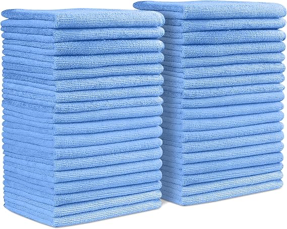 ZYROFIX Yellow Microfiber Towels (Value Pack of 36) Size 16" x 16" Large, Highly Absorbent Cleaning Rags, Lint Free Towe