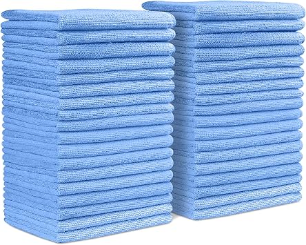 ZYROFIX Yellow Microfiber Towels (Value Pack of 36) Size 16" x 16" Large, Highly Absorbent Cleaning Rags, Lint Free Towe