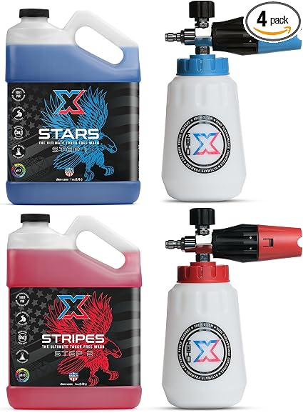 Chem-X Stars and Stripes: Ultimate Touch Free Vehicle Wash Chrome Cannon Kit (1g)