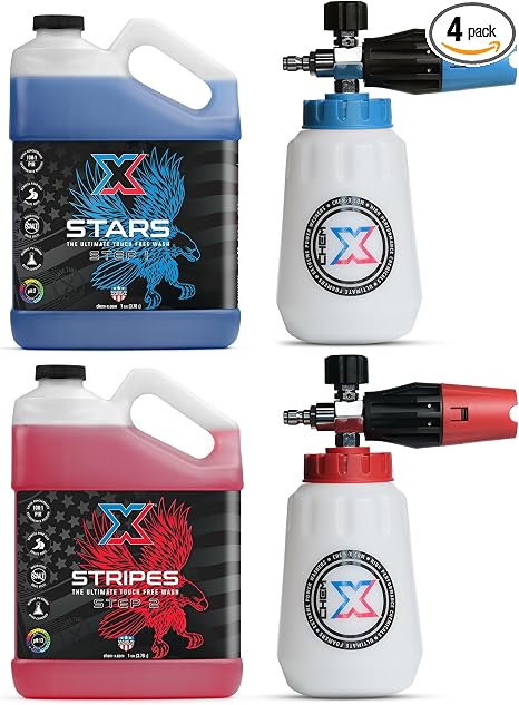 Chem-X Stars and Stripes: Ultimate Touch Free Vehicle Wash Chrome Cannon Kit (1g)