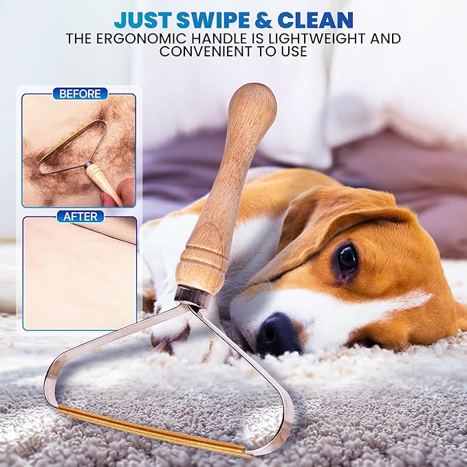 2-Pack Pet Hair Removal Tool - Lint Remover, Carpet Scraper & Shaver for Clothes and Carpets - Dog & Cat Hair Remover with Carpet Rake for Car,Rugs,Couch,Furniture - Fur Cleaner Tool