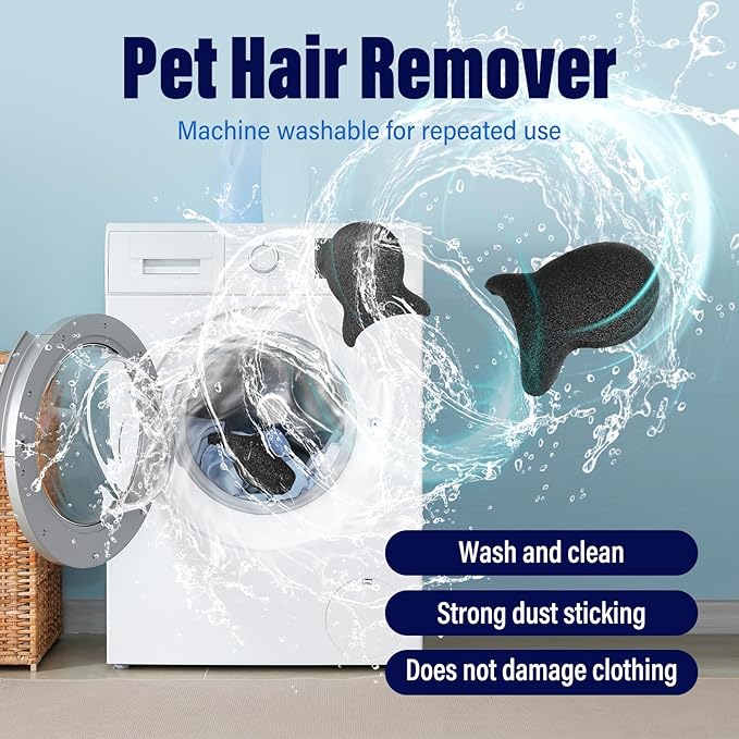 Pet Hair Remover for Laundry, Reusable Dog & Cat Hair Remover Tool, Effectively Removes Pet Hair, Lint and Dander from Bedding and Clothing, Suitable for Washing Machines, Dryers 4PCS