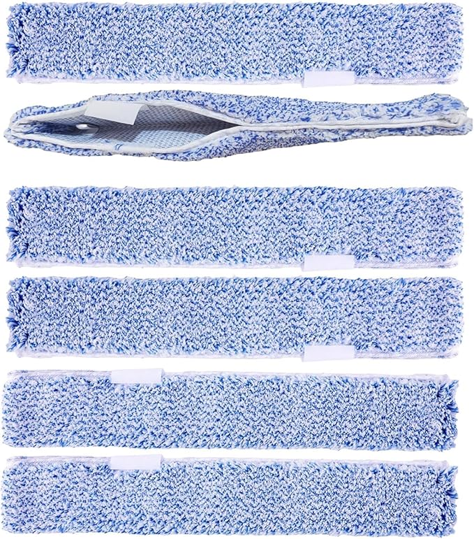 6 Pack 14" Microfiber Window Scrubber Refill Replacement Compatible with Unger 966540 Professional Scrubber Refill Sleeve, Reusable Squeegee Cloth Sleeve for MR.SIGA Professional Window Cleaning