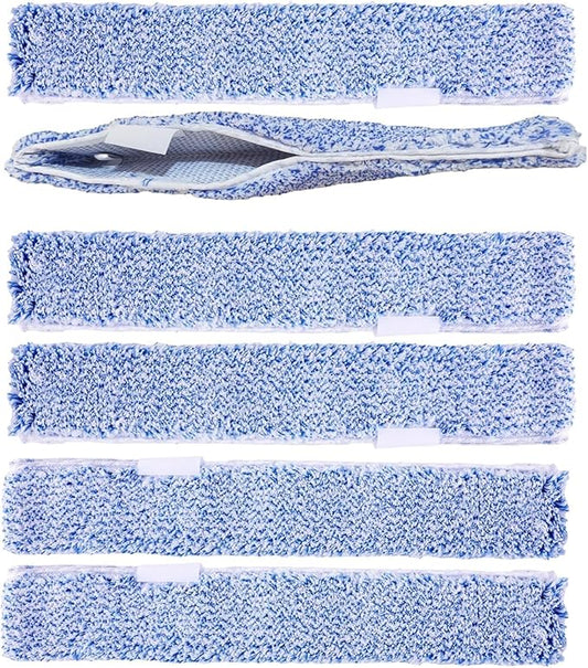 6 Pack 14" Microfiber Window Scrubber Refill Replacement Compatible with Unger 966540 Professional Scrubber Refill Sleeve, Reusable Squeegee Cloth Sleeve for MR.SIGA Professional Window Cleaning
