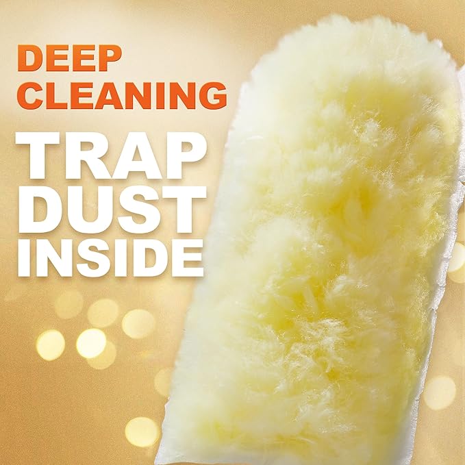 JOYMOOP Scented Telescopic Duster kit, 3FT Extendable Handle (Yellow) + 24 Yellow Refills for Swiffer Feather Duster,Easy Cleaning for Ceilings, Ceiling Fans, Blinds, Vents & Shelves