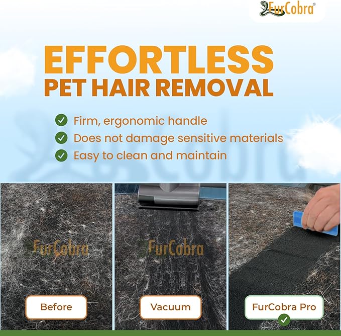 Pro Pet Hair Remover for Car Detailing, Carpet & Couch – Multi-Blade Dog & Cat Hair Scraper for Auto Interior, Upholstery, Furniture & Home – Reusable Embedded Fur Removal Tool