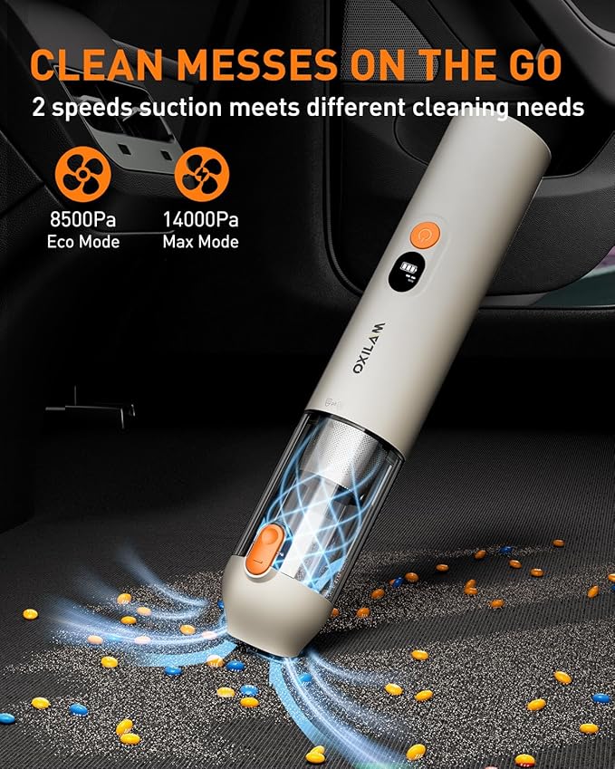 OXILAM Car Vacuum Handheld Vacuum Portable Cordless-14000PA High Power, Blow & Suction 2 in 1, Up to 30 Mins Runtime, Small Vacuum Cleaner for Home, Pet, Car, Office, Ideal Gifts for Men & Women