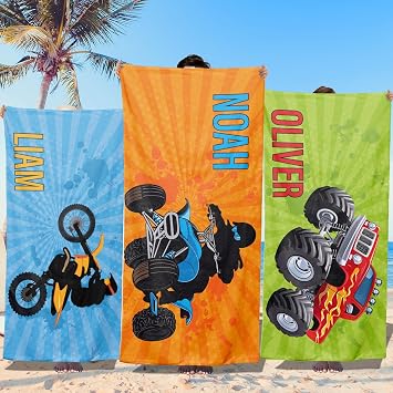 RXLLDOLY Personalized Beach Towel for Kids Adults, Custom Beach Towels with Name, Microfiber Beach Towel Quick Dry Pool 