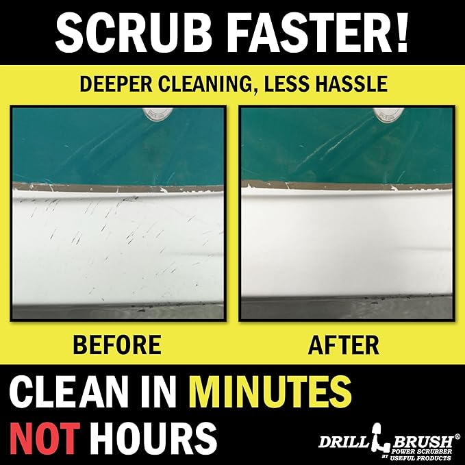 Drillbrush Wheel Cleaning Auto Scrubber Brush - Powerful Drill Attachment for Cleaning Crevices/Gaps - Automotive Detailing Carpet Scrubber Brush for Boats, Cars, Trucks - Tile Grout Cleaner Tool