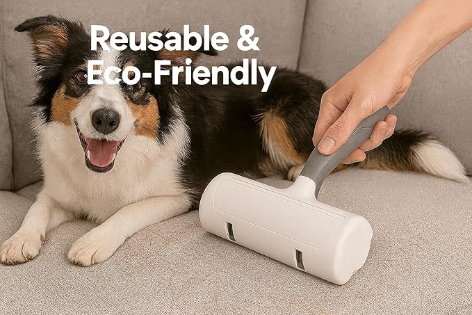 Reusable Pet Hair Remover for Dogs & Cats – Manual Fur Cleaner Roller, No Batteries Needed, Reusable Lint Brush for Couch, Carpet, Bedding & Car