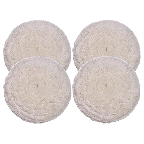 100% Wool Buffing Pads for Cutting, Compounding and Polishing, 7.5 Inch Diameter x 1.5 Inch Thick, Hook and Loop Backing