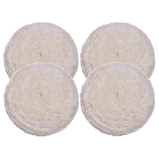 100% Wool Buffing Pads for Cutting, Compounding and Polishing, 7.5 Inch Diameter x 1.5 Inch Thick, Hook and Loop Backing