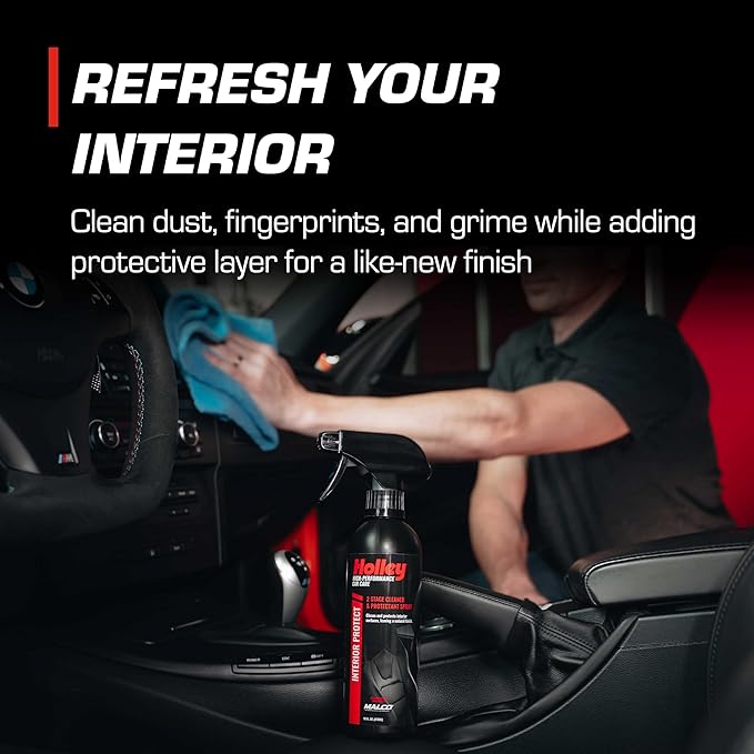 Holley Interior Protect for Cars - 2-Stage Cleaner and Protectant - Wipe Away dust and Fingerprints in Your Vehicle - UV protectant, Citrus Scent - 16 oz. - 2 Pack
