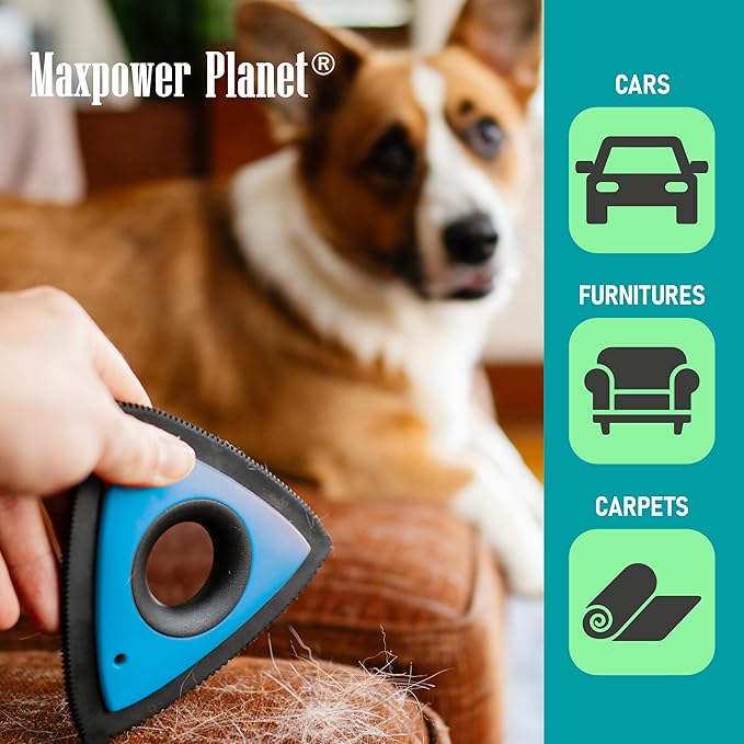 Maxpower Planet Pet Hair Removal Tool, Dog Hair Remover, for Car Carpet, Furniture, Easy Use Car Detailing Fur Remover Tool, Pet Hair Remover for Pet Fur