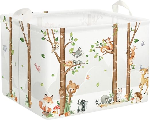 Clastyle Woodland Nursery Animal Tree Baby Gift Storage Basket for Kid Room